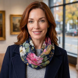 Black Ginger Oil Hydrangeas Magnetic Neck Scarf - Exclusive Design
