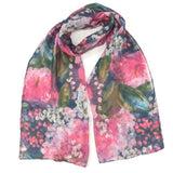 Black Ginger Oil Hydrangeas Scarf (70x180cm) - Exclusive Design