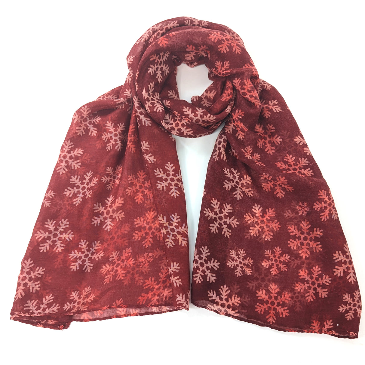 Black Ginger Passi Snowflake Scarf - Red Wine