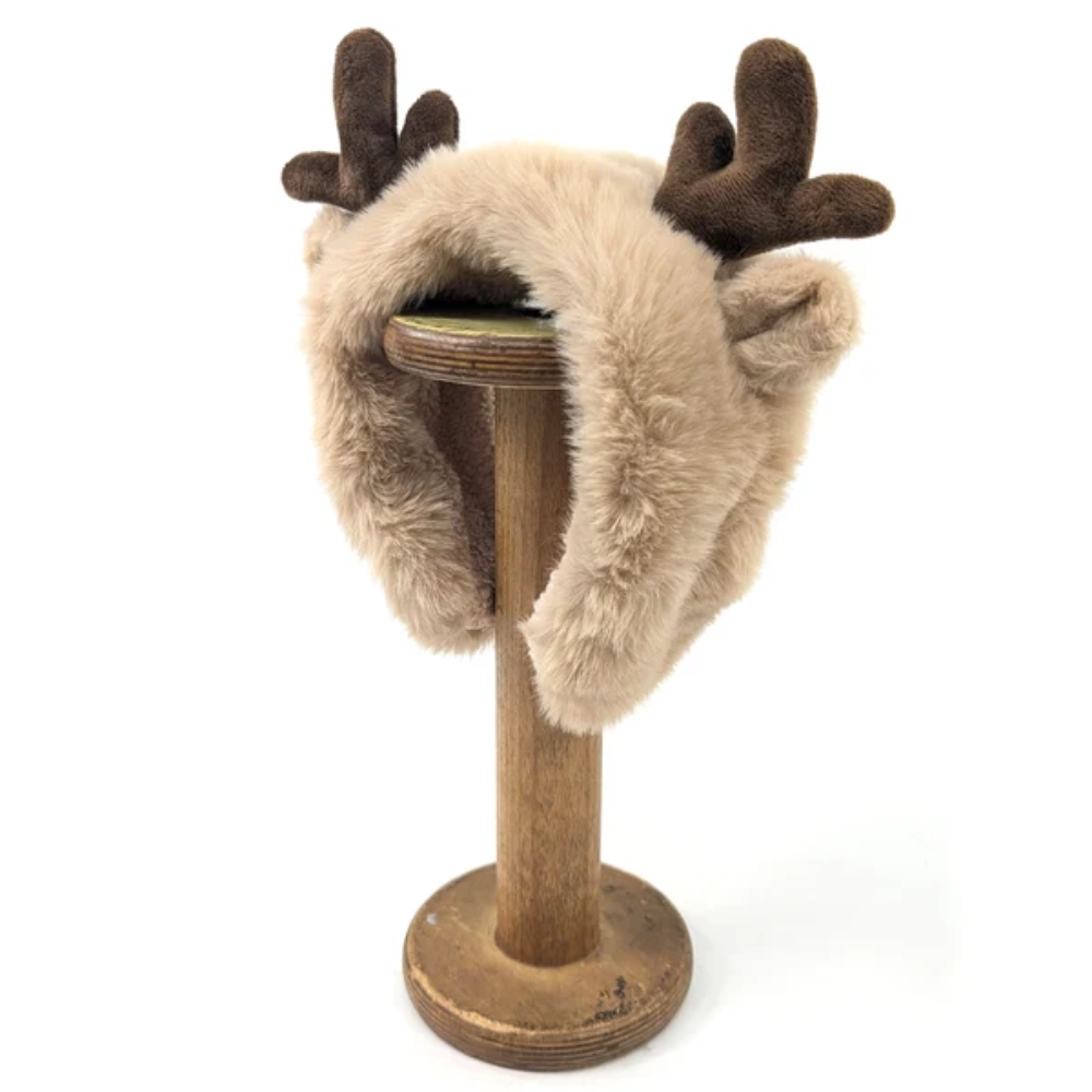 Black Ginger Reindeer Headband/Ear Muffs