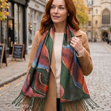 Black Ginger Sare - Golden Waves Pashmina Style Scarf (70x180cm) - Rich Green