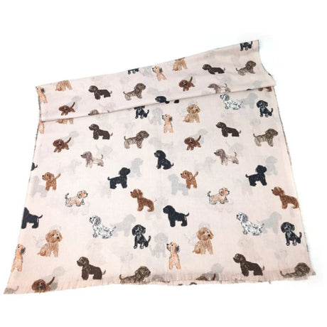 Black Ginger Shaggy Dog Scarf (70x180cm) - Cream