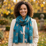 Black Ginger Shaggy Dog Scarf (70x180cm) - Teal Blue
