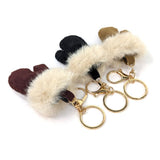 Black Ginger Sheepskin Style Mitten Keyrings