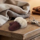 Black Ginger Sheepskin Style Mitten Keyrings