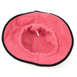 Black Ginger Showerproof Hat with Teddy Bear Lining - Dark Pink