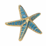 Black Ginger Brooch, Hat & Scarf Pin - Stupendous Starfish - Gold