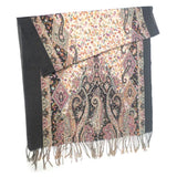 Black Ginger Sutar - Paisley Sparkling Scarf (70x180cm) - Black