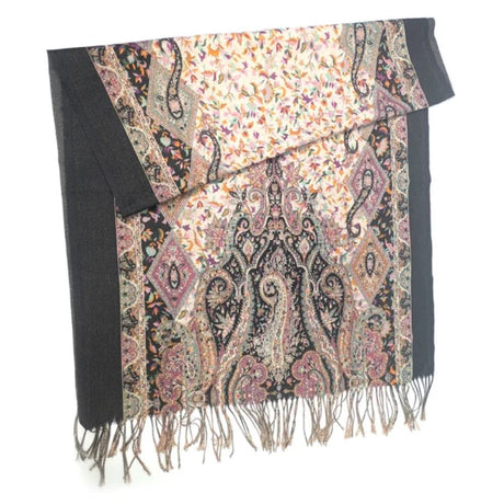 Black Ginger Sutar - Paisley Sparkling Scarf (70x180cm) - Black