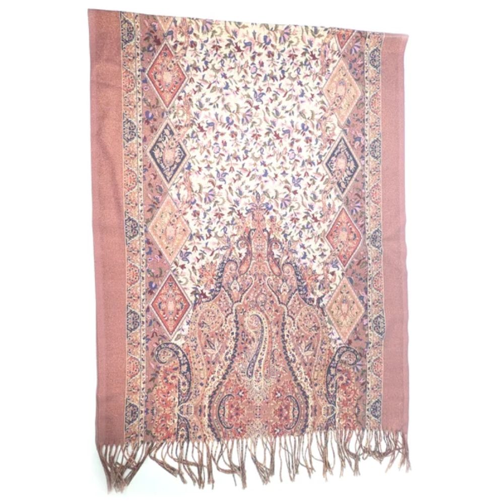 Black Ginger Sutar - Paisley Sparkling Scarf (70x180cm) - Pink