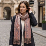 Black Ginger Sutar - Paisley Sparkling Scarf (70x180cm) - Pink