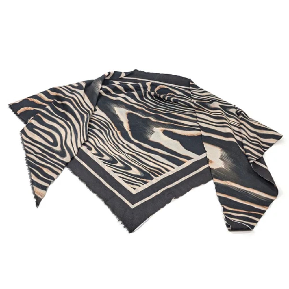 Black Ginger Tarnos - Large Triangle Scarf (135x135cm) - Black Zebra