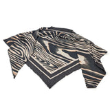 Black Ginger Tarnos - Large Triangle Scarf (135x135cm) - Black Zebra