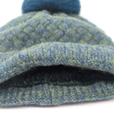 Black Ginger Weave PomPom Hat - Teal