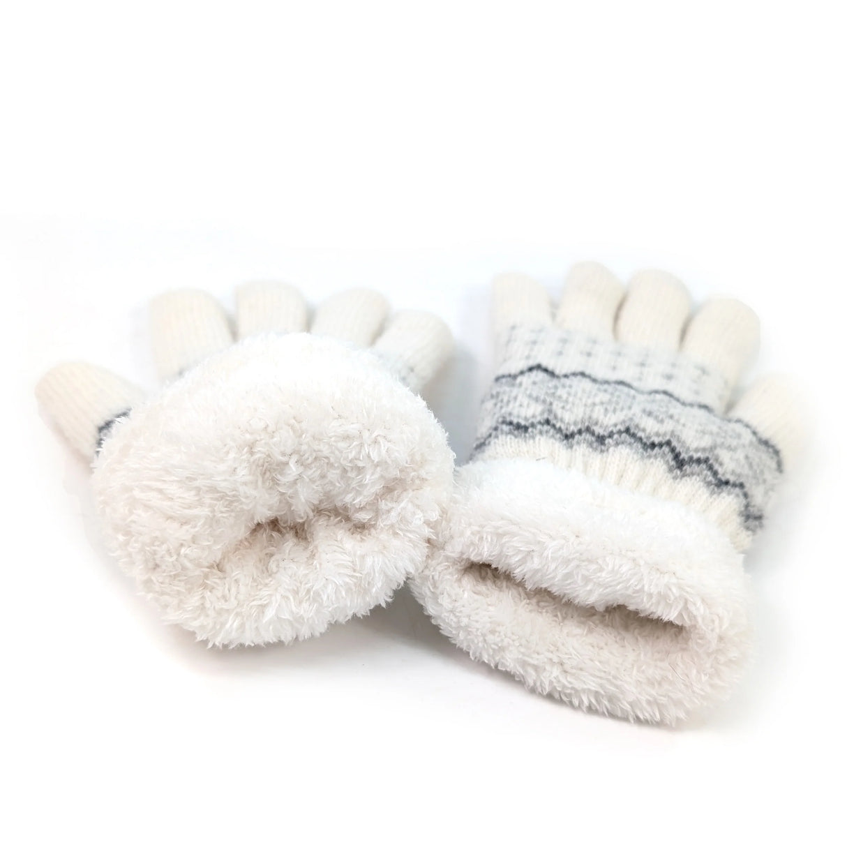 Black Ginger White Flulffy Nordic Gloves