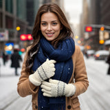 Black Ginger White Flulffy Nordic Gloves