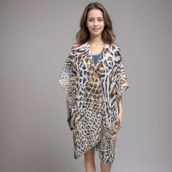 Black Ginger Wild Animal Print Kaftan - Old Railway Line Garden Centre