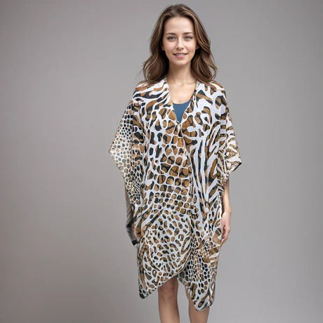 Black Ginger Wild Animal Print Kaftan - Old Railway Line Garden Centre