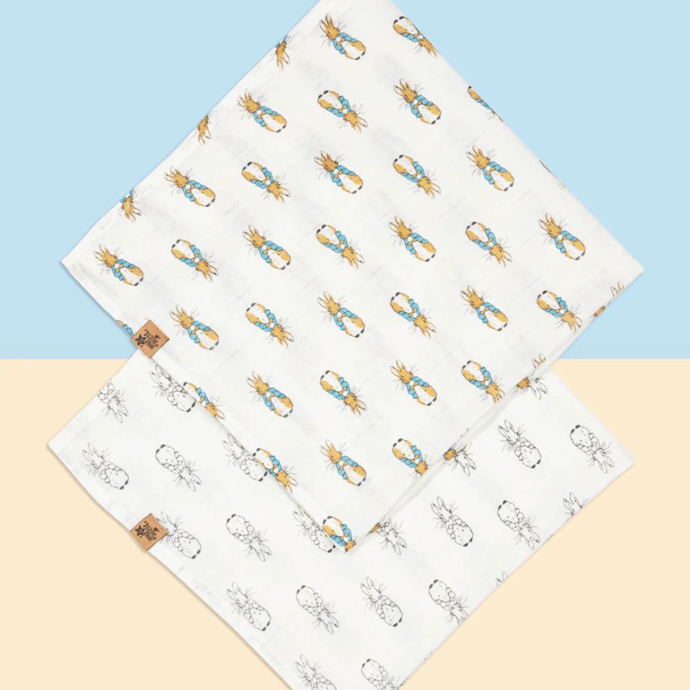 Blade & Rose Peter Rabbit Neutral Muslin Square (Pack of 2)