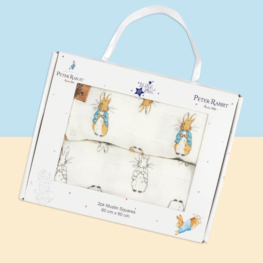 Blade & Rose Peter Rabbit Neutral Muslin Square (Pack of 2)