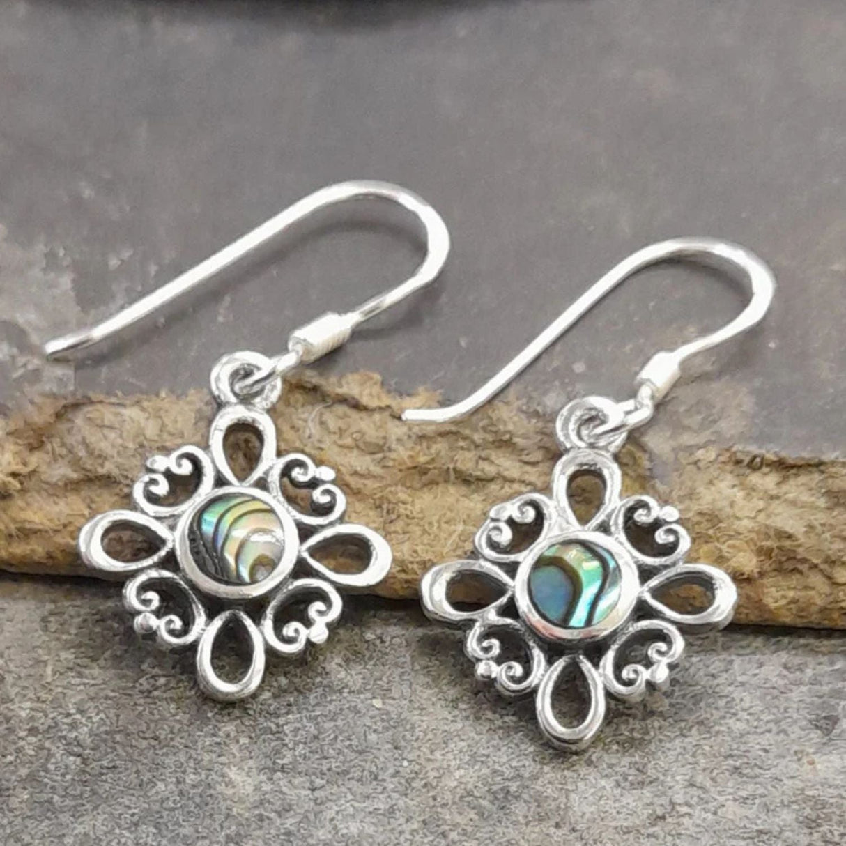 Blue Lily 10mm Classic Style Abalone Drop Earring - SE517B - Old Railway Line Garden Centre