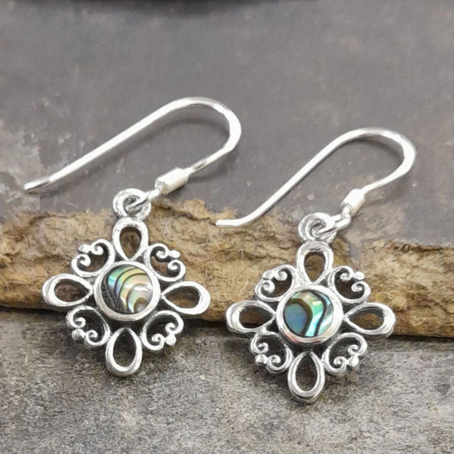 Blue Lily 10mm Classic Style Abalone Drop Earring - SE517B - Old Railway Line Garden Centre