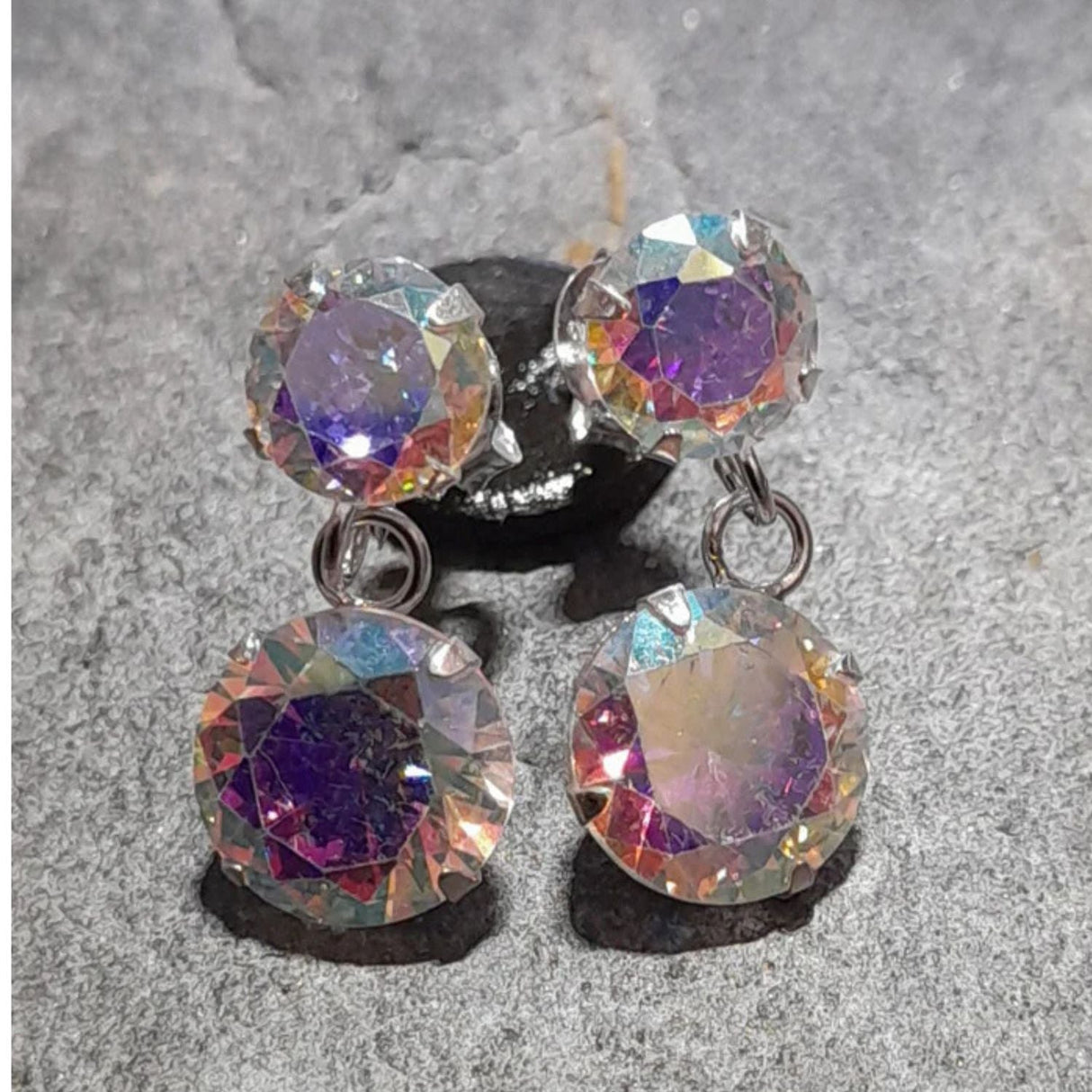 Blue Lily 18mm Cubic Zirconia Crystal Drop Earring - SE514B - Old Railway Line Garden Centre