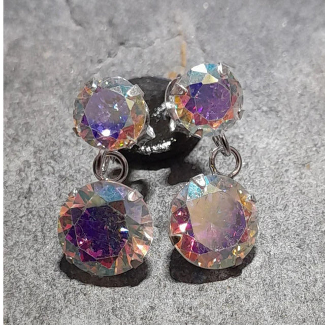 Blue Lily 18mm Cubic Zirconia Crystal Drop Earring - SE514B - Old Railway Line Garden Centre