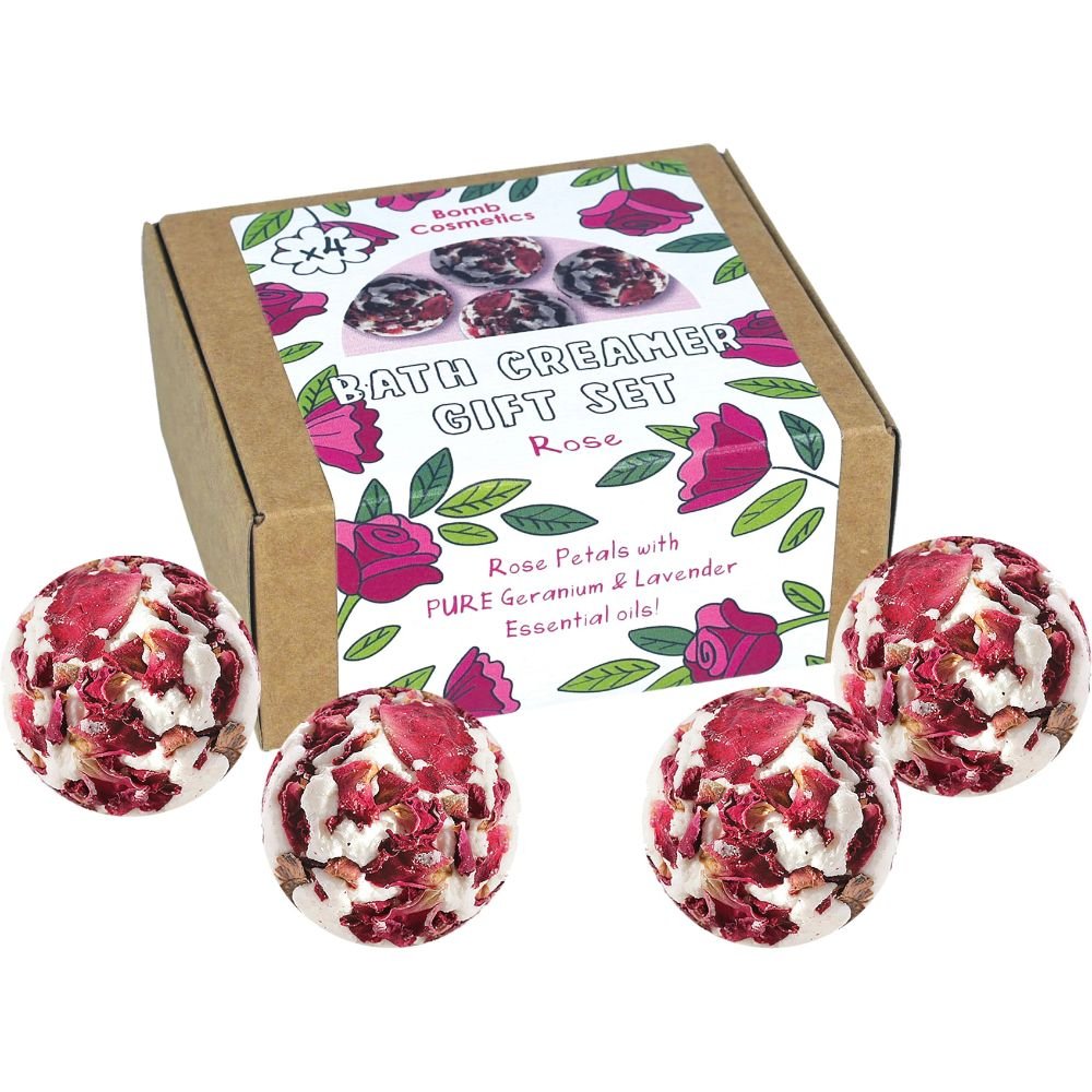 Bomb Cosmetics Rose Bath Creamer Gift Set - Old Railway Line Garden Centre