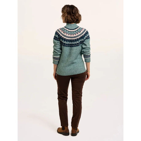 Brakeburn Alma Fairisle Knitted Roll Neck Jumper - Turquoise