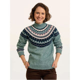 Brakeburn Alma Fairisle Knitted Roll Neck Jumper - Turquoise