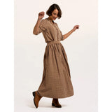 Brakeburn Alula Check Maxi Skirt - Brown/Cream