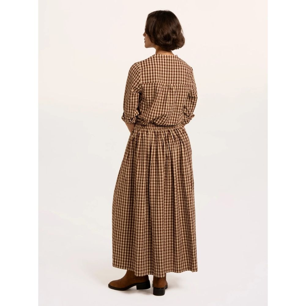 Brakeburn Alula Check Maxi Skirt - Brown/Cream