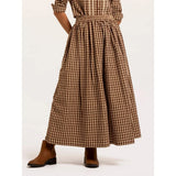 Brakeburn Alula Check Maxi Skirt - Brown/Cream