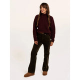 Brakeburn Freya Cable Knit Funnel High Neck Jumper - Burgundy