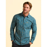 Brakeburn Benbecula Printed Men's Shirt - Teal