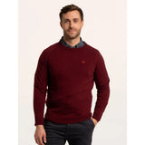 Brakeburn Brentwood Crew Neck Knitted Jumper - Burgundy