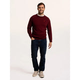 Brakeburn Brentwood Crew Neck Knitted Jumper - Burgundy