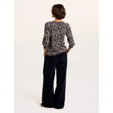 Brakeburn Brielle Printed 3/4 Sleeve T-Shirt - Navy