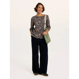 Brakeburn Brielle Printed 3/4 Sleeve T-Shirt - Navy