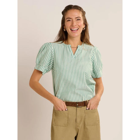 Brakeburn Bruni Stripe Blouse - Green - Old Railway Line Garden Centre