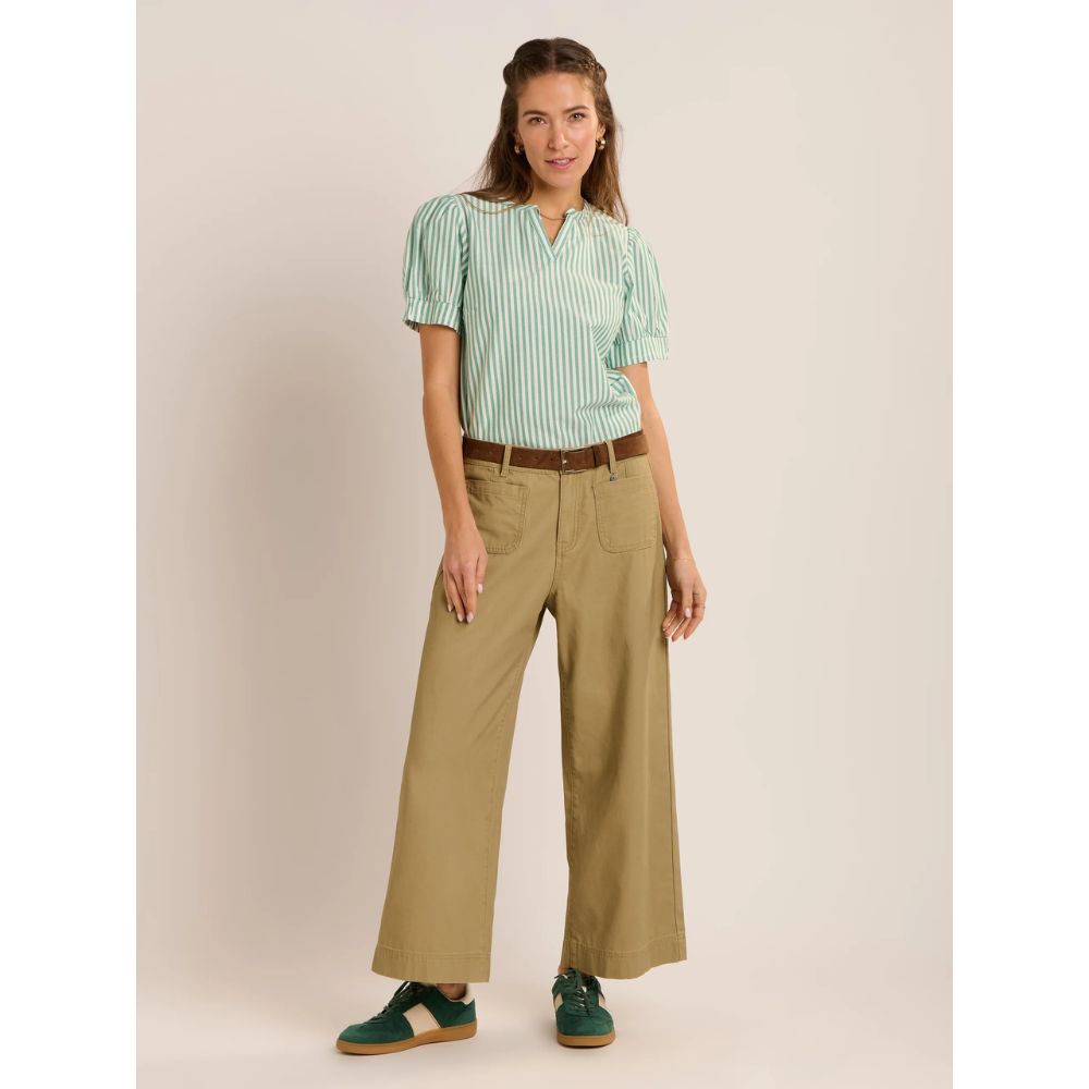 Brakeburn Bruni Stripe Blouse - Green