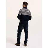 Brakeburn Crossharbour Fairisle 1/2 Neck Knitted Jumper - Navy