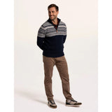 Brakeburn Crossharbour Fairisle 1/2 Neck Knitted Jumper - Navy