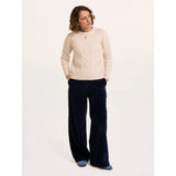 Brakeburn Dahlia Cable Knitted Crew Neck Jumper - Cream