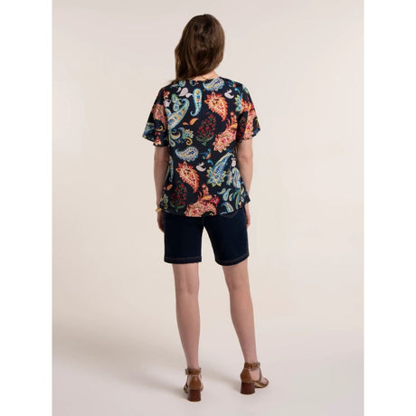 Brakeburn Doa Paisley Blouse Top - Navy - Old Railway Line Garden Centre