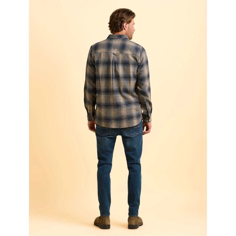 Brakeburn Farnworth Check Men's Shirt - Beige