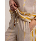 Brakeburn Fernanda Cropped Wide Leg Beach Pants - Multi-Coloured
