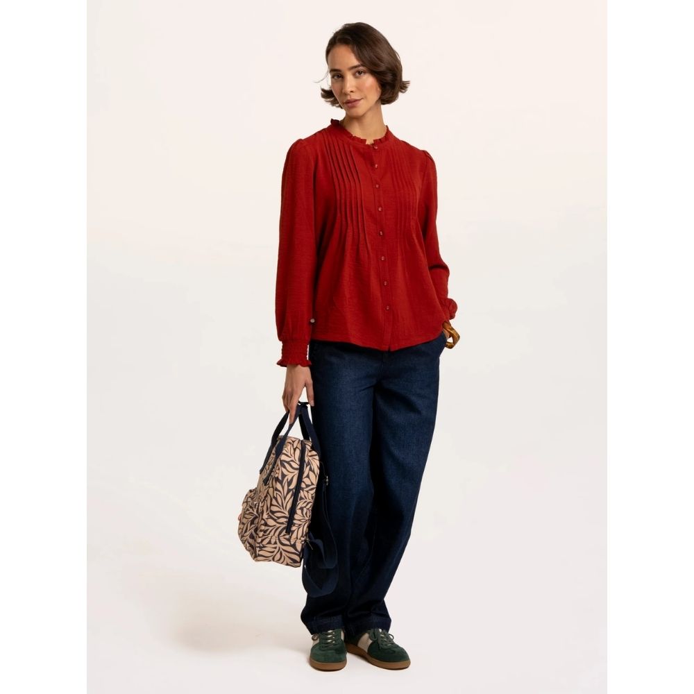 Brakeburn Lea Long Sleeve Blouse Top - Red
