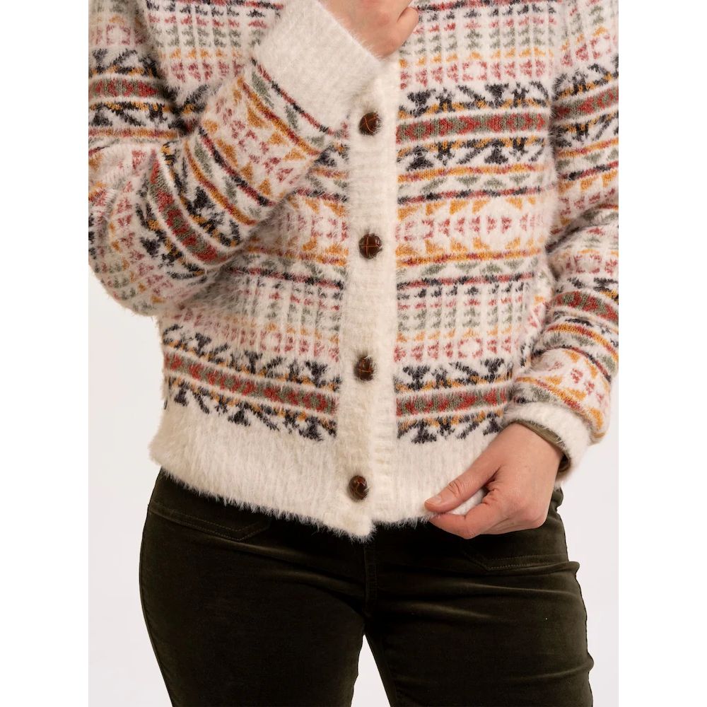 Brakeburn Gertrud Intarsia Knitted Cardigan - Multi-Coloured